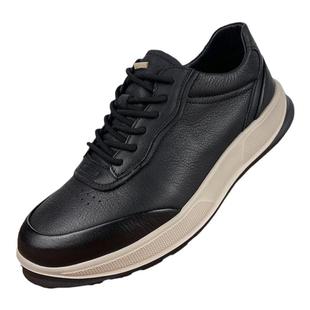 真皮休闲男鞋2025新款春夏透气运动鞋男士百搭通勤轻便厚底皮鞋男