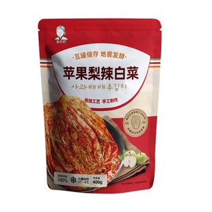 崔奶奶苹果梨辣白菜400g韩式泡菜 东北延边朝鲜族泡菜清甜爽脆