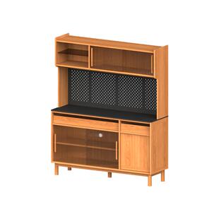 出乎家具袋鼠餐边柜樱桃木茶水柜洞洞板一体岩板储物柜小户型边柜