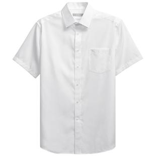 【云感3D免烫】金利来夏季白色衬衣男士纯棉透气休闲短袖衬衫男款
