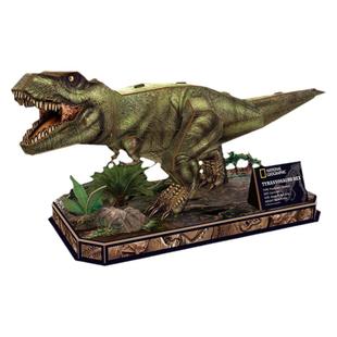 乐立方3D立体拼图国家地理儿童手工制作霸王龙三角龙恐龙模型玩具