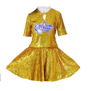 啦啦操拉拉队演出服女爵士舞蹈服装成人现代街舞嘻哈亮片舞台装裙