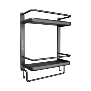 欧吉太空铝卫生间置物架厕所免打孔浴室架子卫浴淋浴房收纳毛巾架