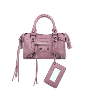 简着 /限定脏脏粉 巴黎复古机车辣妹迷你小方包女单肩手提斜挎包