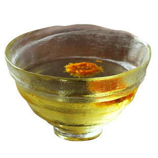 纯手工甩制透明玻璃水洗水盂 磨砂玻璃抹茶碗 碗泡法 茶道干泡碗