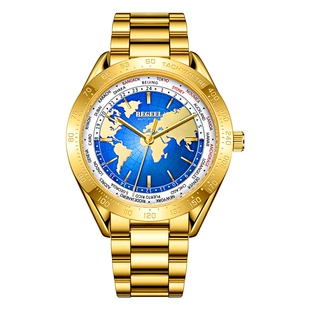 宾爵真金男士机械手表全自动进口机芯商务大气防水款日历钢带腕表