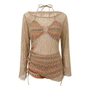 大码比基尼分体三件套民族风度假泰式独特微胖泡温泉绝美泳衣女款