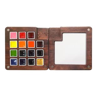 飞乐鸟国风木盒水彩颜料风琴涂色线稿本套装美术专用初学者绘画