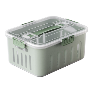 冰箱收纳盒保鲜盒抽屉式带沥水层家用果蔬饮料带盖储物盒整理神器