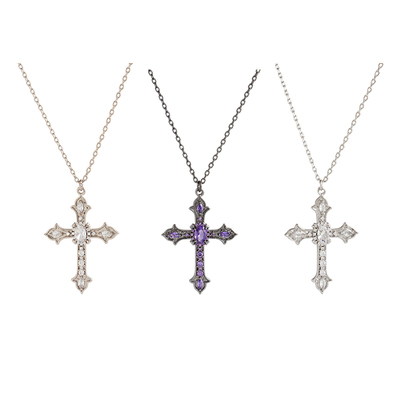 Esakoochi禁忌系列~原创个性潮酷十字项链女ins暗黑锁骨链冷淡风