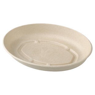 椭圆碗一次性餐盒纸浆可降解轻食沙拉酸奶碗网红小吃碗打包便当盒