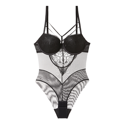 连体衣女纯欲风网纱内搭小胸聚拢