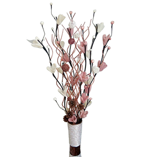 客厅装饰落地假花叶脉花仿真干树枝插花 干花雪花梅居家新房花艺