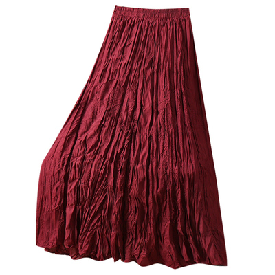 高货！褶皱垂感大摆半身裙长裙