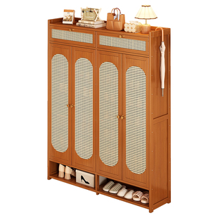 简易鞋柜家用门口收纳神器2025竹制爆款室内多层防尘大容量鞋架子