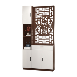 进门入户屏风隔断柜新中式置物架客厅现代实木正对大门双面玄关柜