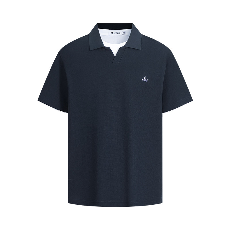 [假两件]Navigare意大利小帆船雪棉凉感T恤男短袖26春夏套头上衣