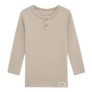 MarMar春夏儿童开扣长袖上衣打底衫男女童圆领家居服上装