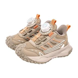 赫利俄斯旋钮扣透气防滑儿童鞋2025冬加绒新款软底运动鞋跑步鞋