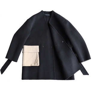 UL双面羊绒羊毛呢大衣呢子外套秋冬季男童女童小童儿童大童女宝宝