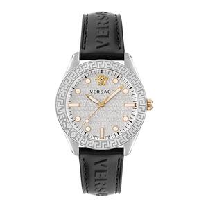 VERSACE范思哲 GRECA DOME系列 瑞士进口商务男士石英表皮带男表