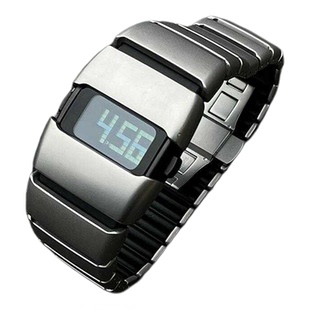 原创千禧年y2k复古男士概念表vintage未来风精钢防水运动机车男表