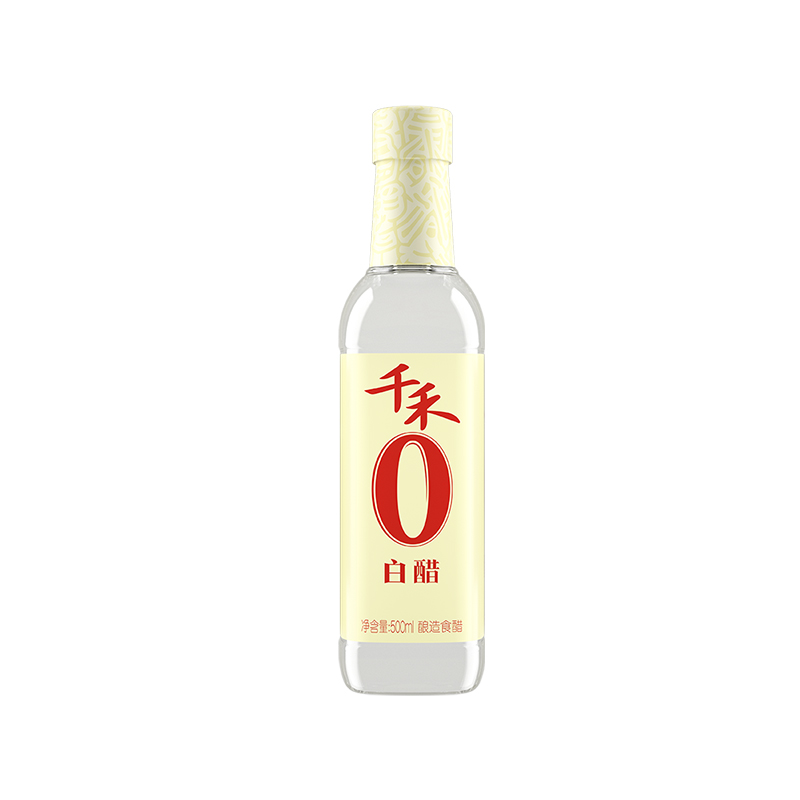 千禾零添加白醋500ml酿造食用大米醋炒菜凉拌家用清洁调味旗舰店