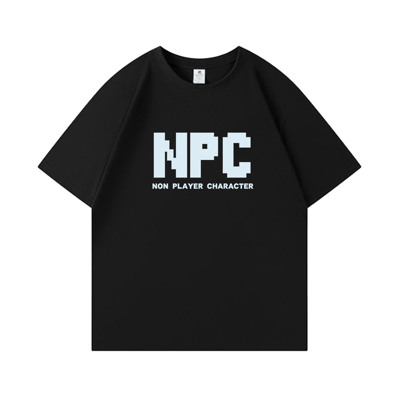 【NPC非玩家】夏季趣味搞笑字母短袖t恤男女纯棉宽松大码圆领半袖