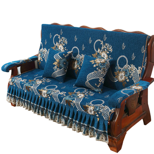 实木沙发坐垫带靠背中式四季通用红木沙发垫连体防滑加厚海绵垫子