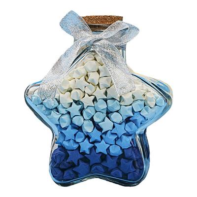 渐变星星折纸玻璃瓶折星星玻璃瓶