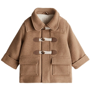 HM童装男婴外套冬季泰迪绒衬里粗呢大衣1241857