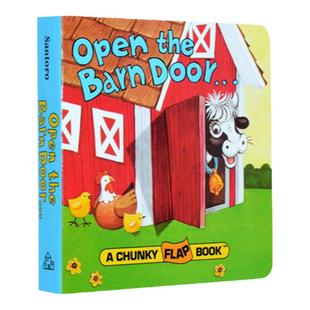 英文原版 Open The Barn Door Find a Cow 农场动物认知拟声词趣味手掌翻翻书 0-3岁幼儿亲子启蒙早教读物