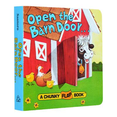 英文原版 Open The Barn Door Find a Cow 农场动物认知拟声词趣味手掌翻翻书 0-3岁幼儿亲子启蒙早教读物