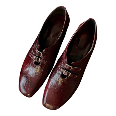 头层牛皮复古中跟深口单鞋女春款