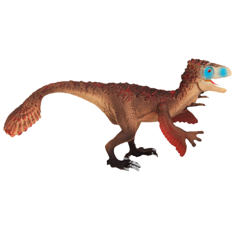 侏罗纪恐龙世界动物模型儿童仿真玩具犹他盗龙尾羽龙驰龙套装礼物