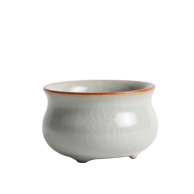 官方正品台湾汝窑茶具主人杯开片