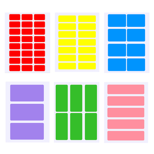 彩色标签长方形贴纸防水标价格家用办公室可书写纸图书分类姓名贴