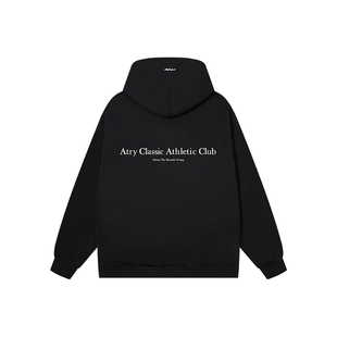 ATRY字母标语拉链开衫连帽卫衣 春秋季国潮牌美式简约风外套情侣