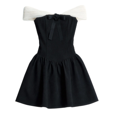 FragileHeart千金风一字肩连衣裙