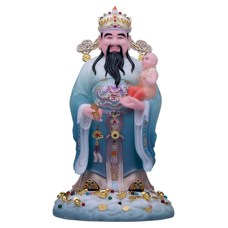汉白玉中式福禄寿三星摆件
