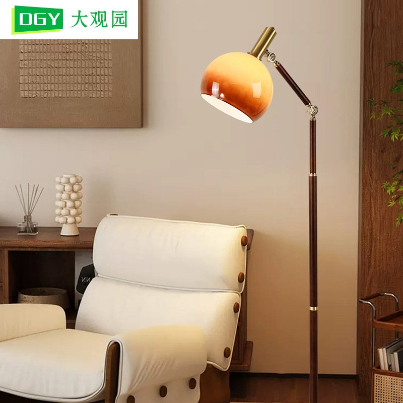 复古客厅落地灯中古风创意沙发台灯旁397L卧室装饰摇臂书房床头柜