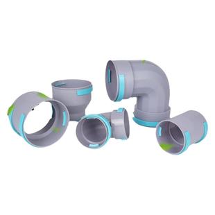 新风系统PE管配件直接90度弯头75 110软PE管分风箱斜三通风阀包邮