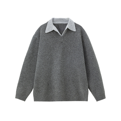 Galaxy01polo假两件毛衣