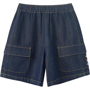 博睿恩女童短裤春夏薄款男童宝宝软牛仔裤短裤外穿阔腿裤