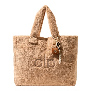 格调studio 韩系羊羔毛alo包包2025秋冬毛毛手提包软糯单肩托特包