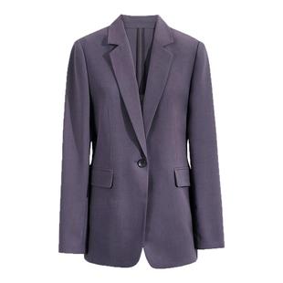 OFFIY-适合黄皮梅紫色 气质醋酸极简小西装套装高级感25春夏新款