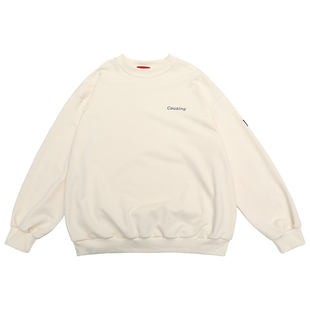 蒙马特先生 港风潮男简约英文小标百搭圆领卫衣男 秋冬街头上衣潮