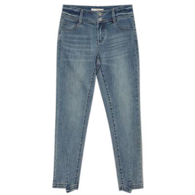 谜底修身牛仔铅笔裤女秋季新款高腰百搭棉弹九分裤233MK1093