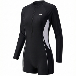 李宁长袖游泳衣女士连体成人初中生高级感2026新款浮潜水防晒泳装