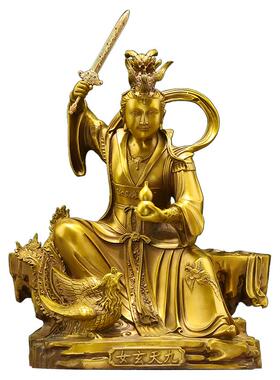 纯黄铜九天玄女摆件坐像